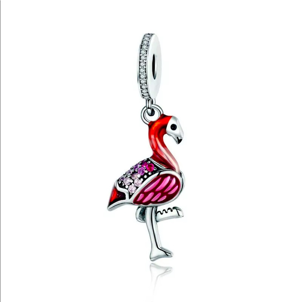 New 925-White Gold Charm Bead